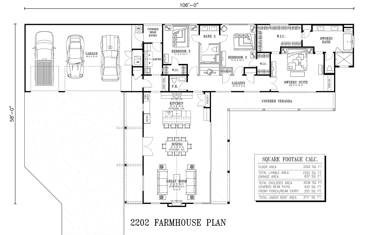 2202 Farm House Floor Plan